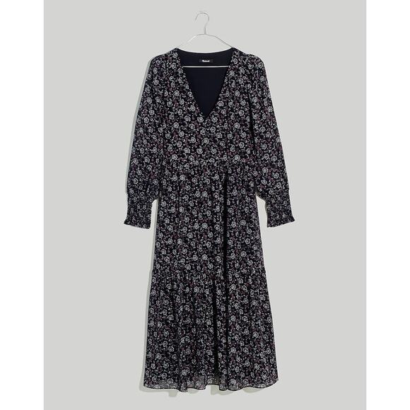 NWT Madewell Enchanted Floral Georgette V-Neck Midi Dress Size 1X, 2X - Picture 11 of 11